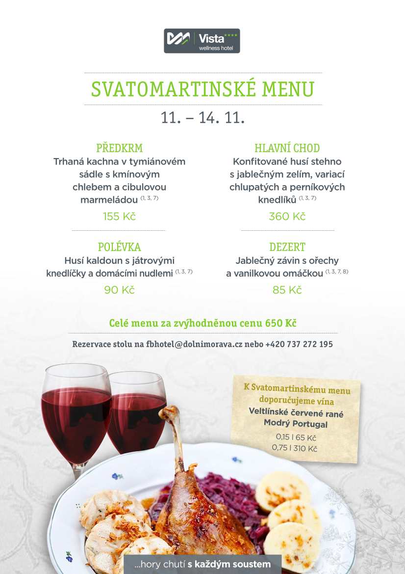 VISTA svatomartinske menu